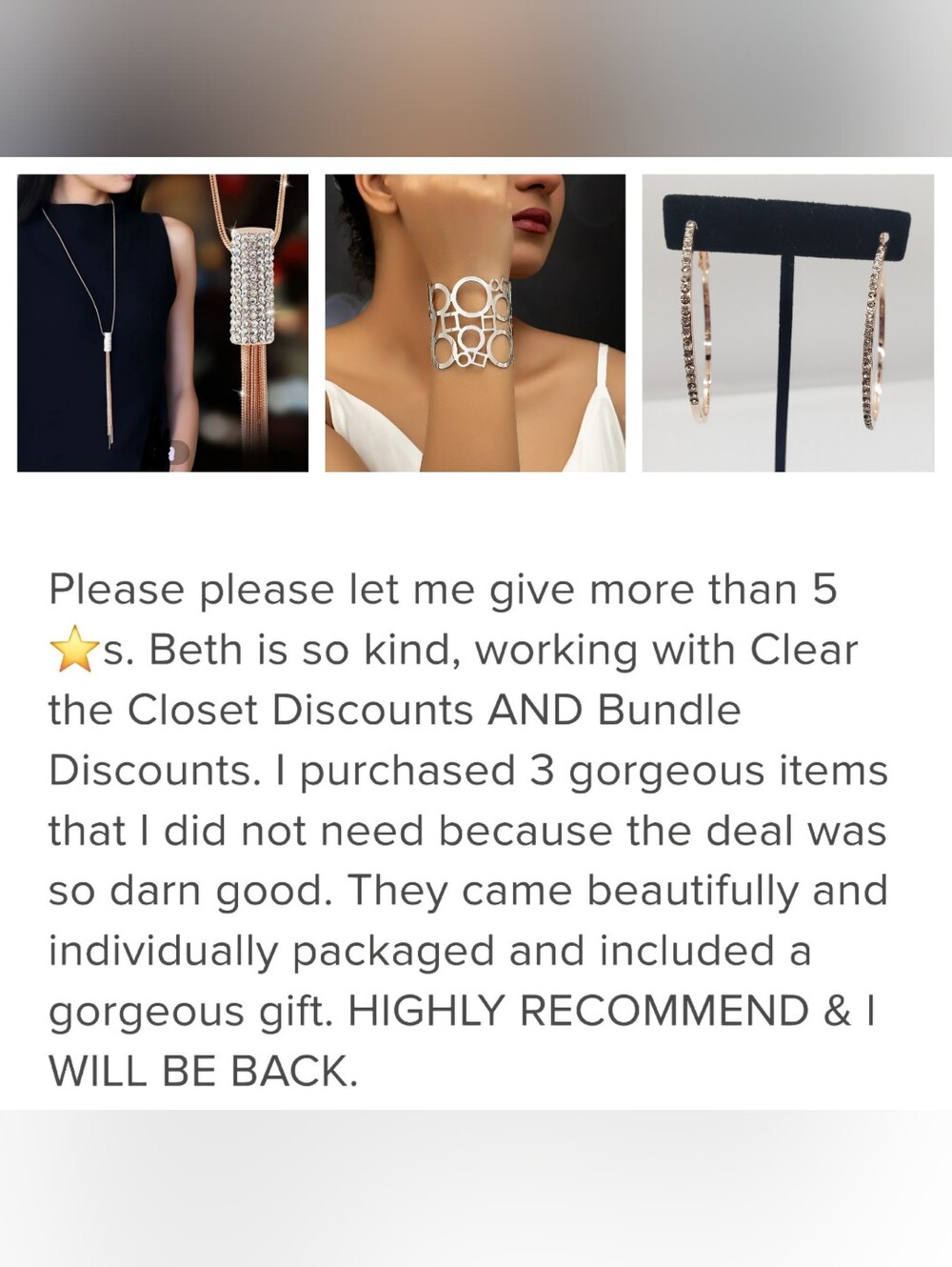 SEE NEW LISTING Rose Gold Rhinestone Hoop Earrings - Picture 8 of 12